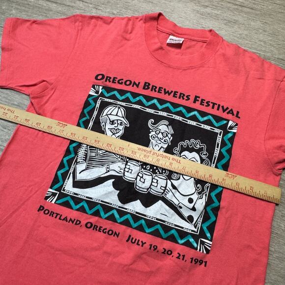 Vintage 90s Oregon Brewers Festival Staff Shirt Stedman Tag Mens L Single Stitch - Picture 5 of 7